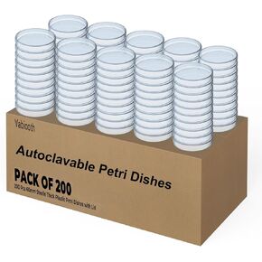 [Autoclavable] 1000 Packs Sterile Thick Plastic Petri Dishes with Lid, Vabiooth 60mm Dia x 15mm Deep Clear 3 Vents Petri Dish for Lab Science Experiment, Non-Fragile, Scratch-Resistant