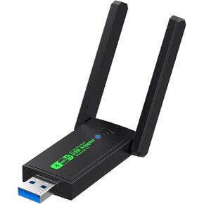 USB Bluetooth WiFi 2 in 1Adapter,600Mbps WiFi USB 3.0 Dual Band 5G/2.4G, Dual 2dBi Antennas, Supports Windows11/10/8/7/XP, Wireless Adapter for Desktop Computer Network Adapters.