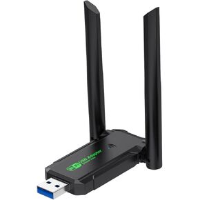 AC600Mbps Dual Band High Gain Antenna 2.4GHz/ 5GHz Wireless Network Adapter for Desktop PC，Wireless USB WiFi Adapter for PC，Supports Windows11/10/8/7/XP.