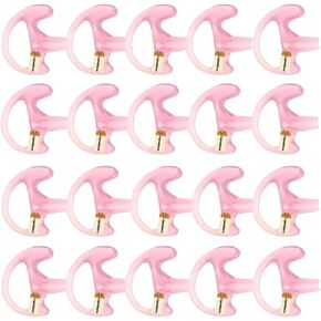 Lsgoodcare 20Pcs Replacement Earmold Earbud Left Ear Piece Compatible for Motorola Kenwood Midland Two Way Radio Acoustic Coil Tube Earpiece - Silicone Walkie Talkie Earmould Ear Buds Pink Small