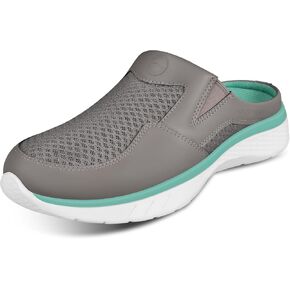 Mules for Woman Sneakers with Arch Support, Slip On Womens Walking Shoes for Plantar Fasciitis, Open Back Orthopedic Clogs for Women
