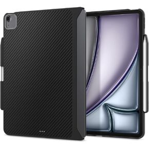 Spigen Enzo Aramid Designed for iPad Air 13 inch Case M2 (2024) with Pencil Holder, Aerocore Aramid Fiber Magic Keyboard Compatible - Black