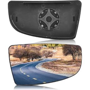 TOP-MAX Driver Left Side Upper Rearview Convex Heated Mirror Glass With Rear Holder and Clips fit Ford Transit 150 250 350 from 2015 to 2023