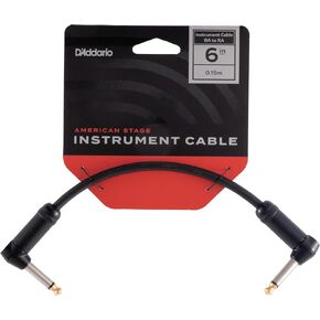 D'Addario Accessories Guitar Cable - Guitar Patch Cable - Geo Tip Technology - Shielded for Noise Reduction - 6 Inch/0.15 Meters - Right Angle Ends - 1 Pack
