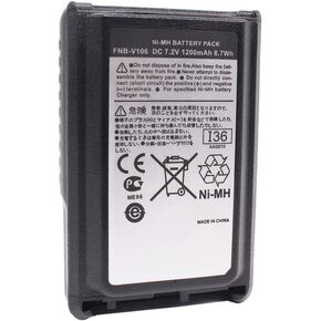 FNB-V106 1200mAh 7.2V Replacement Ni-Mh Battery Pack Compatible for Yaesu Vertex Standard VX-230 VX-231 VX-231L VX228, Two Way Radio Rechargeable Battery Pack