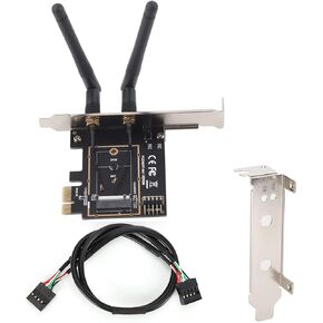 PCI E Card for PC, PCI E to NGFF M.2 Module Adapter Card Bluetooth Module Adapter Card, Bluetooth Network Card Expansion Card, PCI E 1X to Key A E Adapter Card