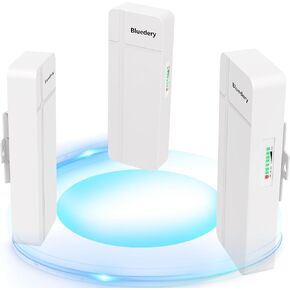 Point to Two Point Wireless Bridge for Starlink Internet, 3KM Outdoor 5.8G Network WiFi Bridges Extender CPE Access Point with 16DBi Antenna 2 100mbps LAN Port 24V PoE Power Adapter 3-Pack