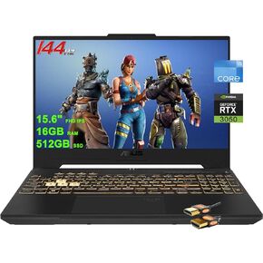 Asus TUF F15 Gaming Laptop 15.6" FHD IPS 144Hz (100% sRGB) Intel 12-Core i5-13500H (Beats i7-12700H) 16GB RAM 512GB SSD GeForce RTX 4050 6GB Graphic Backlit Thunderbolt4 USB-C Win11 Gray + HDMI Cable