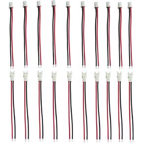 JST-XH 2.54mm 1S 2 Pin Balance Plug Lead Socket Male and Female Connector with 22awg 10cm Silicone Wire Cables-10pairs