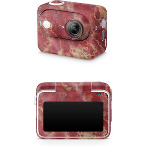 Glossy Glitter Skin Compatible with Insta360 GO 3 (2023) - Crimson Marble - Premium 3M Vinyl Protective Wrap Decal Cover - Easy to Apply | Crafted in The USA by MightySkins