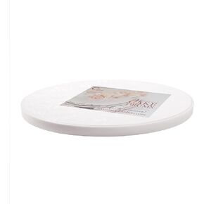 Cakebon White Plastic Reusable Cake Boards 8 Inch Round - 6-Pack - Sturdy 1/2 Inch Thick Cake Drums - Professional Cake Rounds 8 inch Cake Base