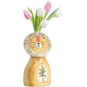 زجاجات ناشرة القصب الخزفية الفارغة: عبوات زجاجات ناشرة الزيوت العطرية القابلة لإعادة الملء، إكسسوارات العطور، مجموعات ناشرة القصب البديلة، نمط أسد رائع، مزهرية زهرية، ديكور الحضانة in Kuwait