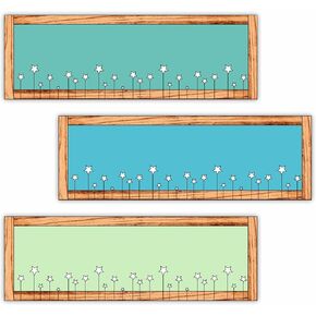 Groovy Name Tags Labels Stickers with Alphabet & Number, 3"X9" Self Adhesive Name Plates, Suitable for School, Classromm, Student Desk, Kids Backpacks, Water Bottles, Set of 30 - A4