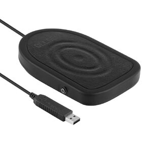 Metal USB Single Foot Control Action Switch Pedal Free Driver HID for Keyboard Mouse Game PC Laptop (Black)