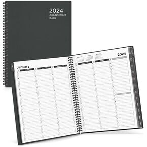 Dunwell Large Appointment Book 2025-2026 (Colorful), July 2025 - June 2026, 8.5 x 11 Appointment Planner 15 Minute Increments, Schedule Book with Tabs, Hourly Daily Weekly Monthly Agenda
