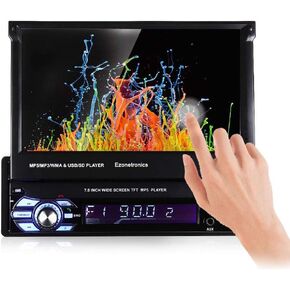 1-Din Flip Touch Screen Car Stereo with 1080P Retractable TFT/LCD Display, FM Radio, USB/SD, MP4/MP5 Player Backup Camera Support. in Kuwait