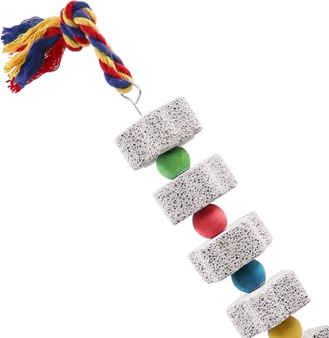 2 Pack Large Chicken Chewing Toy, Chick Beak Grinding Calcium Stone with Bells, Chicken Cage Accessories, Cage Toys for Cockatiel Parakeet Parrot Budgies Rat Hamster Rabbit Bunny African Grey in Saudi Arabia