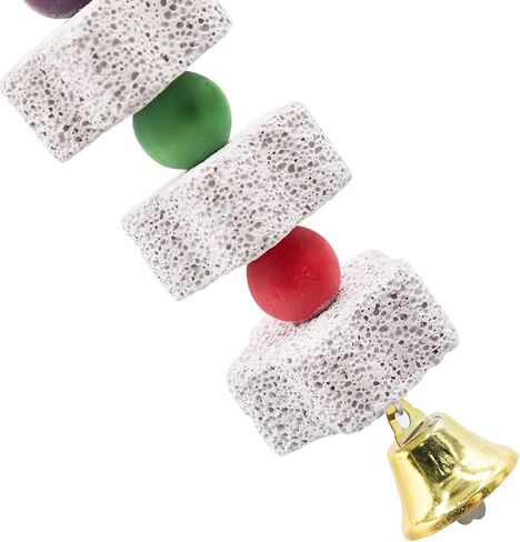 2 Pack Large Chicken Chewing Toy, Chick Beak Grinding Calcium Stone with Bells, Chicken Cage Accessories, Cage Toys for Cockatiel Parakeet Parrot Budgies Rat Hamster Rabbit Bunny African Grey in Saudi Arabia