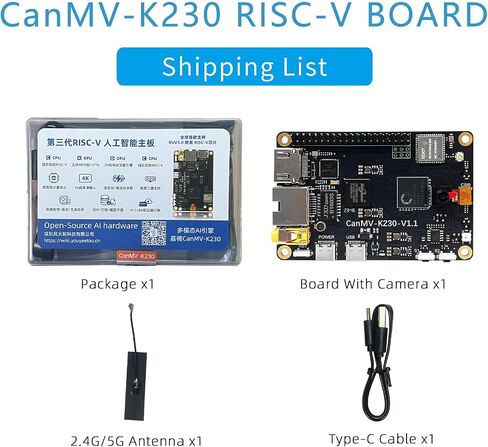 youyeetoo CanMV-K230 AI Development Board - Kendryte K230 RISC-V 64-512MB RAM 3X 4K Camera Inputs - Support RVV1.0 for AI Edge AIoT (Basic Kit) in Kuwait