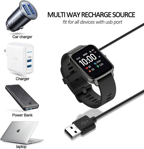 Charger Cable Compatible for MVEFOIT Y22/Wwzzey Y22/Smaiit Y22/BANLVS Y22/A-TGTGA Y22 Smart Watch Magnetic USB Charging Dock Cord Station Accessories - Pins' Gap 2.84mm in Saudi Arabia