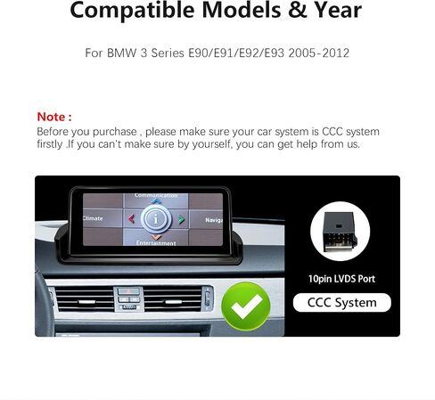 10.25 Inch Android Auto Radio for BMW 3 5 Series E90 E91 E92 E93 CCC Carplay Car Stereo Touch Screen Multimedia Audio Head Unit Idrive Stereo Rceiver Linux System Dsp 2005-2012 in Saudi Arabia