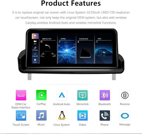 10.25 Inch Android Auto Radio for BMW 3 5 Series E90 E91 E92 E93 CCC Carplay Car Stereo Touch Screen Multimedia Audio Head Unit Idrive Stereo Rceiver Linux System Dsp 2005-2012 in Saudi Arabia