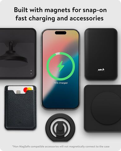 Mous for iPhone 16 Pro Max Case Clear MagSafe Compatible - Super Thin 2.0 - Transparent Slim Magnetic Phone Cover in Kuwait