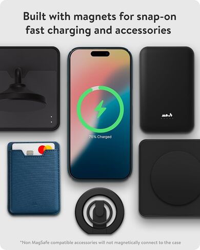Mous for iPhone 16 Pro Max Case Clear MagSafe Compatible - Super Thin 2.0 - Transparent Slim Magnetic Phone Cover in Kuwait