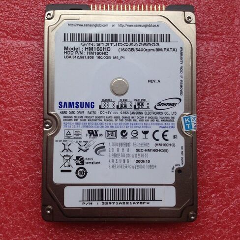القرص الصلب للكمبيوتر الدفتري Hm160hc Spinpoint M5 سعة 160 جيجا بايت Pata Ide HDD 5400 دورة في الدقيقة Ata100 8 ميجا بايت 2.5 بوصة in Saudi Arabia