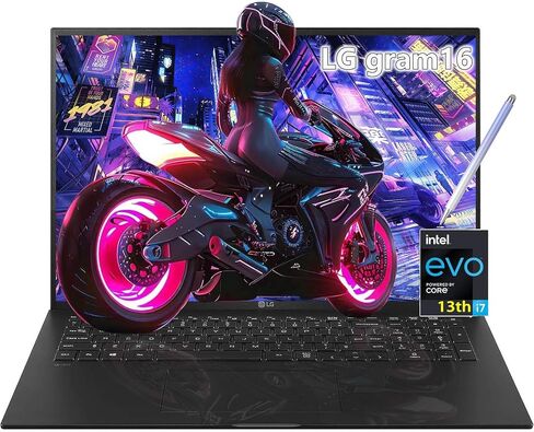 LG gram 16inch Touchscreen Laptop 2024 - Intel Evo Core i7-1360P - WQXGA IPS Display - Windows 11 Pro - Stylus Pen - 16GB RAM - 2TB PCIe SSD - Backlit Keyboard - Business Laptop in Saudi Arabia