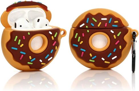 (3 عبوات) حافظة لأجهزة Airpods 1 وAirpods 2، حافظة Airpods من السيليكون Suublg مع تصميم لطيف ومضحك، مع سلسلة مفاتيح in Kuwait