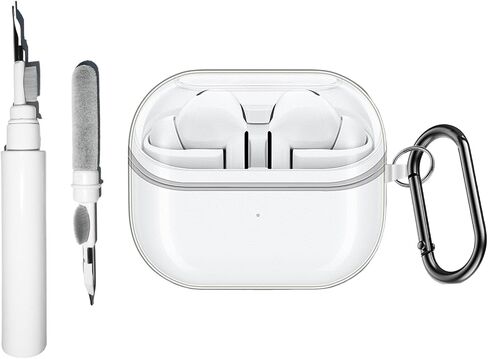 [3 في 1] حافظة متوافقة مع هاتف Samsung Galaxy Buds3 Pro/Galaxy Buds3 مع سلسلة مفاتيح، حافظة شحن لاسلكية ناعمة وشفافة من مادة TPU مقاومة للصدمات ومضادة للسقوط للرجال والنساء مع مجموعة تنظيف in Saudi Arabia