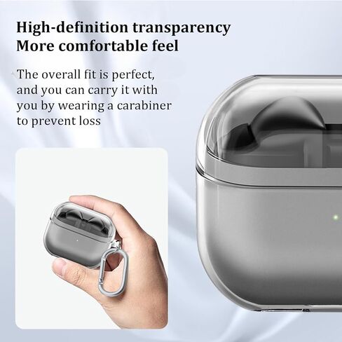 [3 في 1] حافظة متوافقة مع هاتف Samsung Galaxy Buds3 Pro/Galaxy Buds3 مع سلسلة مفاتيح، حافظة شحن لاسلكية ناعمة وشفافة من مادة TPU مقاومة للصدمات ومضادة للسقوط للرجال والنساء مع مجموعة تنظيف in Saudi Arabia