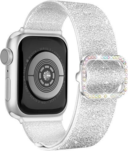 Wipalor Sparkly Stretchy Nylon Band Fit Bling Apple Watch Bands for Women 46mm 44mm 45mm 42mm 49mm, Elastic Sport iWatch Bands for Cute Glitter iPhone Watch Band Series 10 9 8 7 6 5 SE 4 3 Ultra-Black in Saudi Arabia