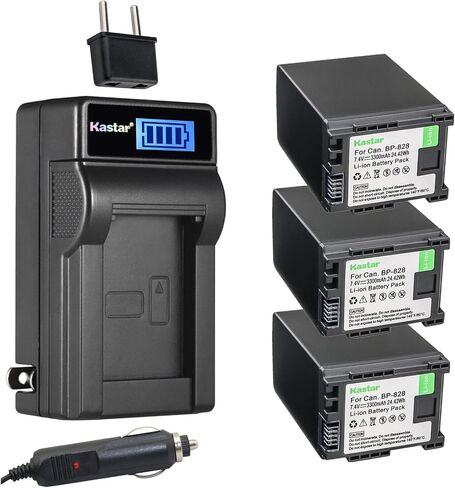 بطارية Kastar BP-828 وشاحن تيار متردد LCD متوافق مع Canon XF400، XF405، XA10، XA11، XA15، XA20، XA25، XA30، XA35، XA40، XA45، XA50، XA55، VIXIA HF G21، VIXIA HF G30، VIXIA كاميرات HF G40 in Saudi Arabia