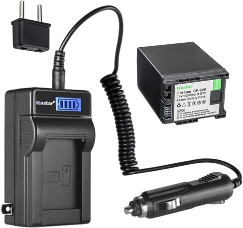 بطارية Kastar BP-828 وشاحن تيار متردد LCD متوافق مع Canon XF400، XF405، XA10، XA11، XA15، XA20، XA25، XA30، XA35، XA40، XA45، XA50، XA55، VIXIA HF G21، VIXIA HF G30، VIXIA كاميرات HF G40 in Saudi Arabia