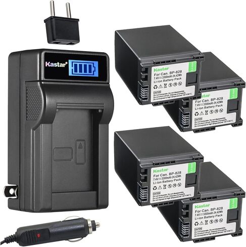 بطارية Kastar BP-828 وشاحن تيار متردد LCD متوافق مع Canon XF400، XF405، XA10، XA11، XA15، XA20، XA25، XA30، XA35، XA40، XA45، XA50، XA55، VIXIA HF G21، VIXIA HF G30، VIXIA كاميرات HF G40 in Saudi Arabia