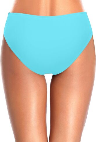 Tempt Me Women White Bikini Bottoms Mid Waist Ruched Bathing Suit Swimsuit Full Coverage Swim Bottom L in Saudi Arabia