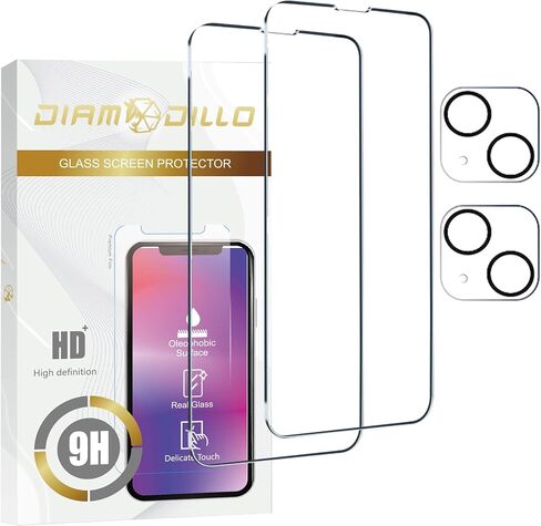 عبوتان من واقي الشاشة + واقي عدسة الكاميرا، متوافق مع iPhone 14 Plus 2022 Display 2022 مع عبوتين من واقي عدسة الكاميرا، حماية المستشعر، متوافق مع الجزيرة الديناميكية، صديق للحافظة in Saudi Arabia