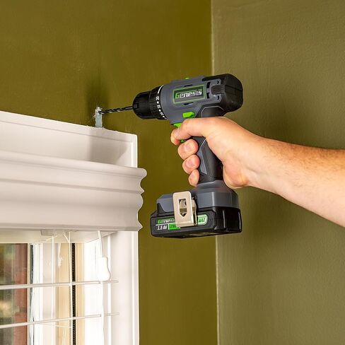 Genesis G20MAX 20V مثقاب مطرقي لاسلكي 1/2 بوصة مع بطارية وشاحن 2.0 أمبير، ظرف تصعيد معدني بالكامل، نطاق سرعتين، وضمان لمدة عامين in Kuwait