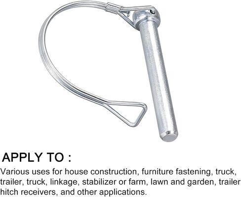 Safety Coupler Pin (5/16"x3.54"/8x90mm), Shaft Locking Pin W Round Arch Wire Retainer - for House Construction, Tractors, Trailers, Trucks in Saudi Arabia