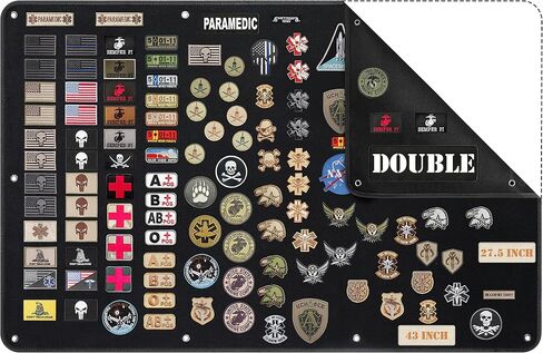 Uikro Tactical Patch Board, 18" x 24" Double-Sided Foldable Patches Panel Holder for Combat Morale Hook and Loop Emblems in Kuwait