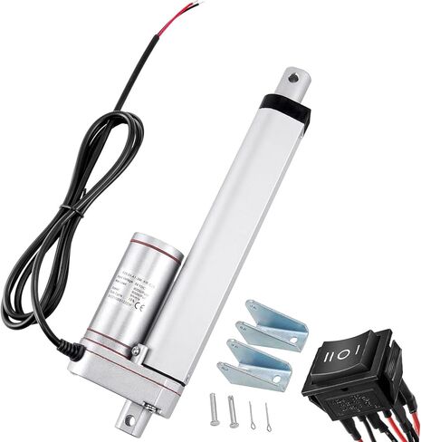 AWINLI 24V 4 Inch Linear Actuator with Instantaneous Switch Mounting Bracket, Heavy 202lbs 9mm/s Waterproof Electric Actuator for Electric Sofa, Industrial (Silver 100mm) in Saudi Arabia