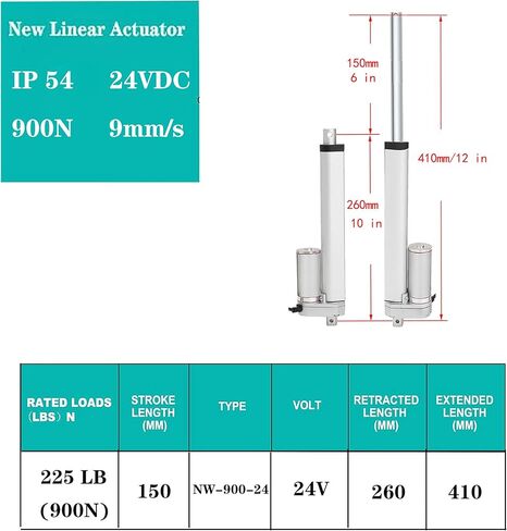 AWINLI 24V 4 Inch Linear Actuator with Instantaneous Switch Mounting Bracket, Heavy 202lbs 9mm/s Waterproof Electric Actuator for Electric Sofa, Industrial (Silver 100mm) in Saudi Arabia