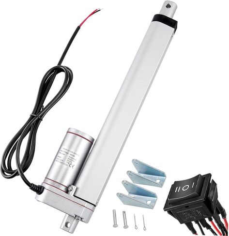 AWINLI 24V 4 Inch Linear Actuator with Instantaneous Switch Mounting Bracket, Heavy 202lbs 9mm/s Waterproof Electric Actuator for Electric Sofa, Industrial (Silver 100mm) in Saudi Arabia