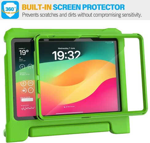 حافظة SUPLIK للأطفال لجهاز iPad الجيل العاشر (10.9 بوصة) وiPad Air 11 بوصة M2 2024 وiPad Pro 11 الجيل الخامس (M4) 2024، حافظة متينة مقاومة للصدمات مع واقي شاشة وحامل أقلام، أخضر in Saudi Arabia