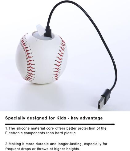 هدايا البيسبول للأولاد - البيسبول المضيء - أول تصميم سيليكون خفيف الوزن - الالتقاط والضرب - 8 أوضاع LED 7 ألوان - توهج 360 درجة - قابل لإعادة الشحن عبر USB - الحجم الرسمي in Kuwait