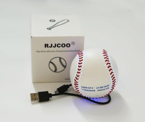 هدايا البيسبول للأولاد - البيسبول المضيء - أول تصميم سيليكون خفيف الوزن - الالتقاط والضرب - 8 أوضاع LED 7 ألوان - توهج 360 درجة - قابل لإعادة الشحن عبر USB - الحجم الرسمي in Kuwait