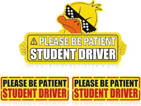 SuperKaKa 3 Pack Set Cute Duck Car Magnets,New Driver Magnet for Car,Bumper Student Driver Reflective Sign for Most Cars in Kuwait