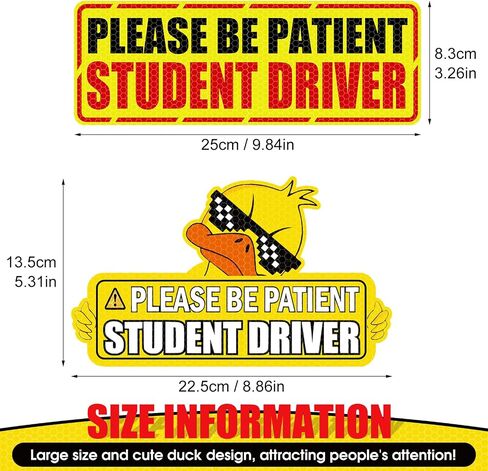 SuperKaKa 3 Pack Set Cute Duck Car Magnets,New Driver Magnet for Car,Bumper Student Driver Reflective Sign for Most Cars in Kuwait